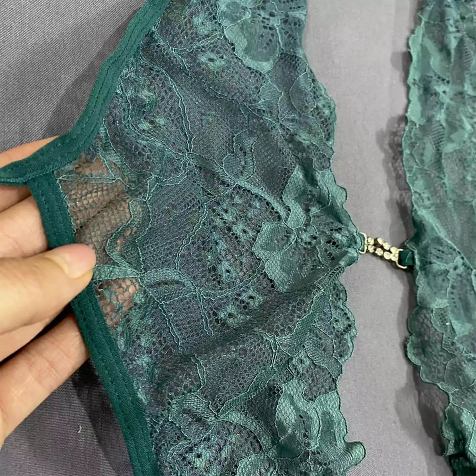 بادی لباس خواب توری سبز زنانه SHEIN مدل فانتزی 53270 — تصویر ۶