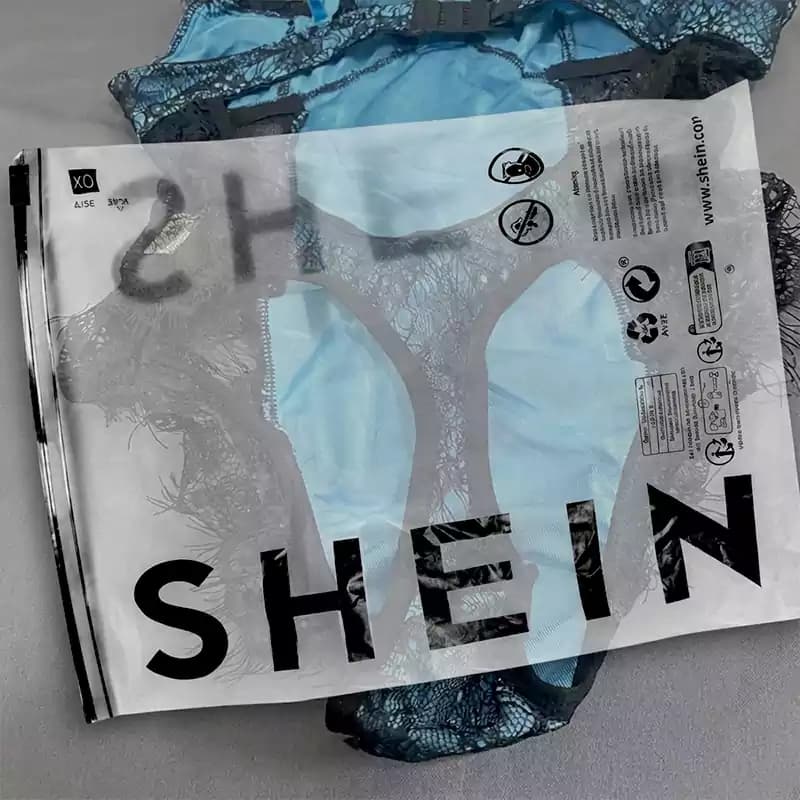 بادی لباس خواب توری آبی مشکی SHEIN مدل 53197 — تصویر ۲