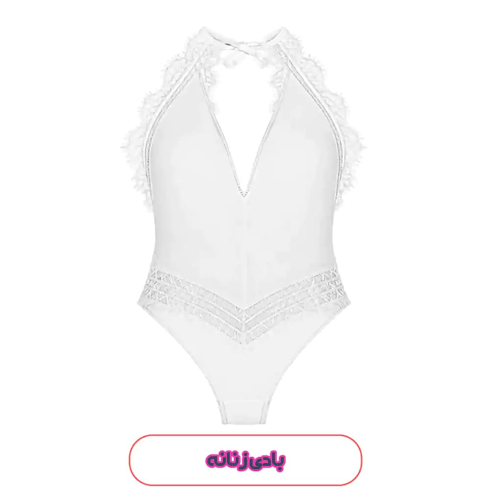 بادی لباس خواب سفید یقه باز زنانه SHEIN مدل 53171