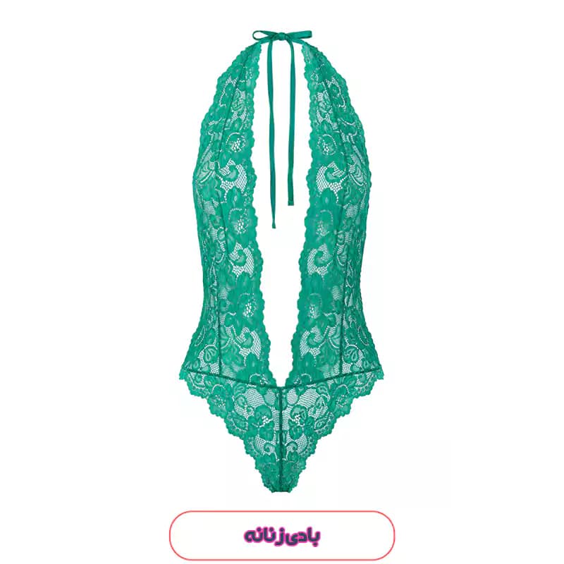 بادی لباس خواب توری سبز باز زنانه SHEIN مدل 53074