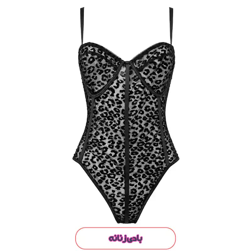 بادی لباس خواب توری پلنگی زنانه SHEIN مدل 53058