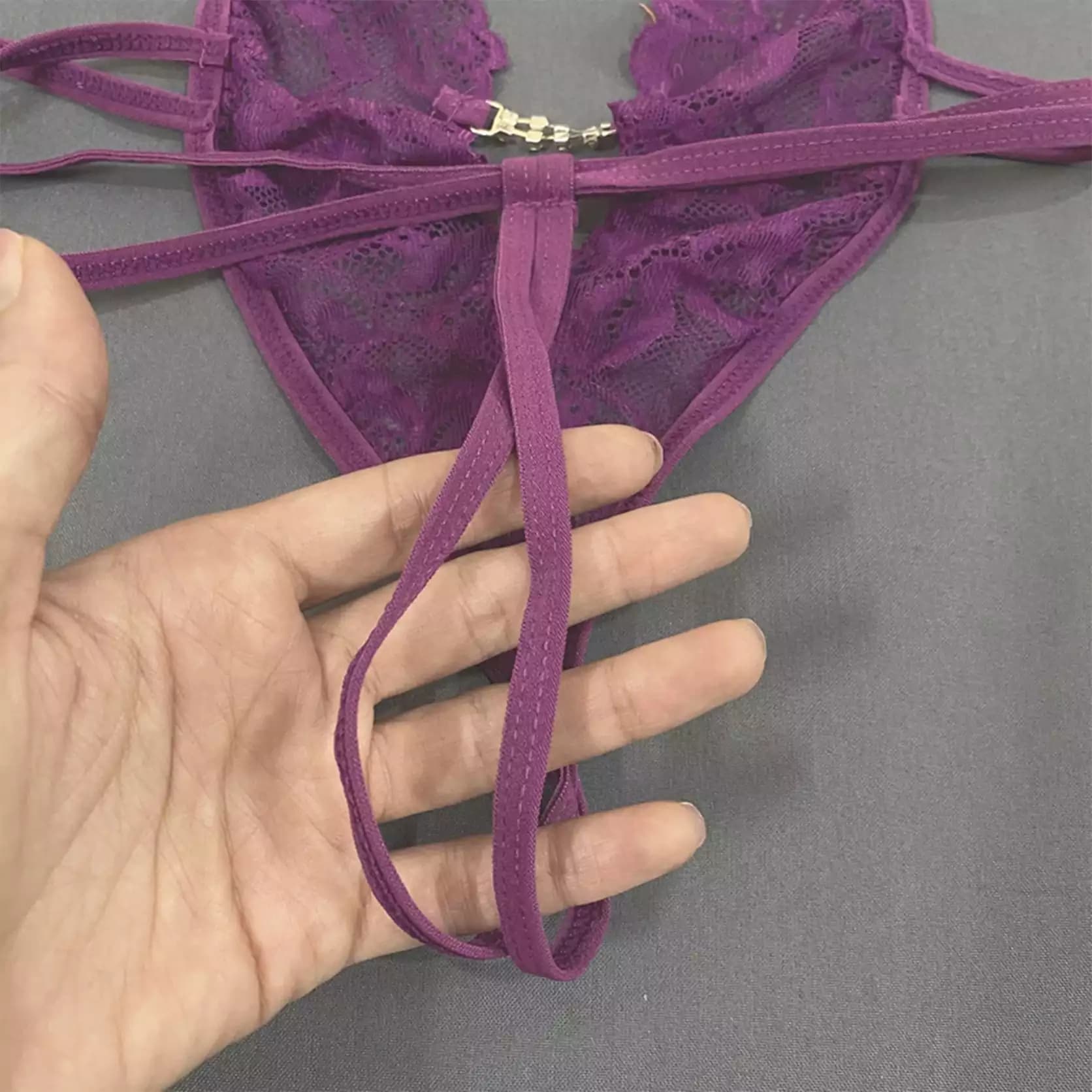 بادی لباس خواب گیپور برش باز زنانه برند SHEIN مدل 52867 — تصویر ۶