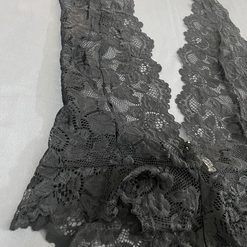 بادی فانتزی زنانه گیپور مشکی Shein مدل 52752 — تصویر ۷