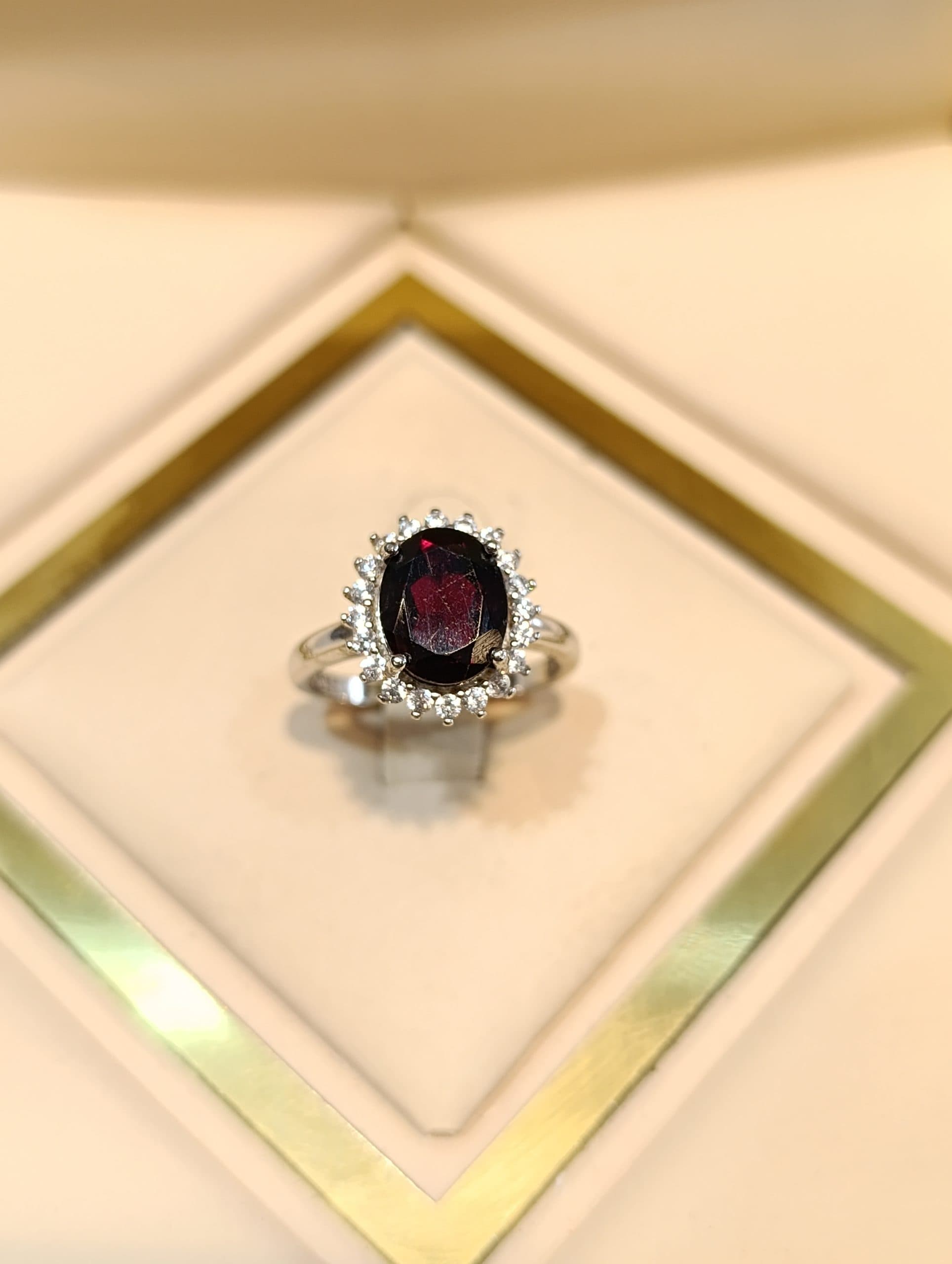 انگشتر نقره زنانه گارنت – کدr1285 — تصویر ۳