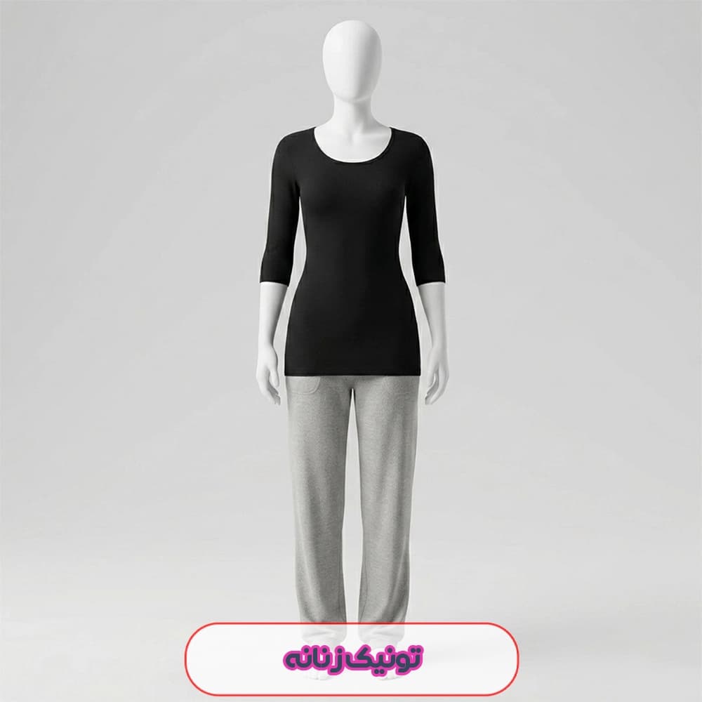 تیشرت ساده زنانه لانگ برند اسمارا مدل آستین سه ربع 51395