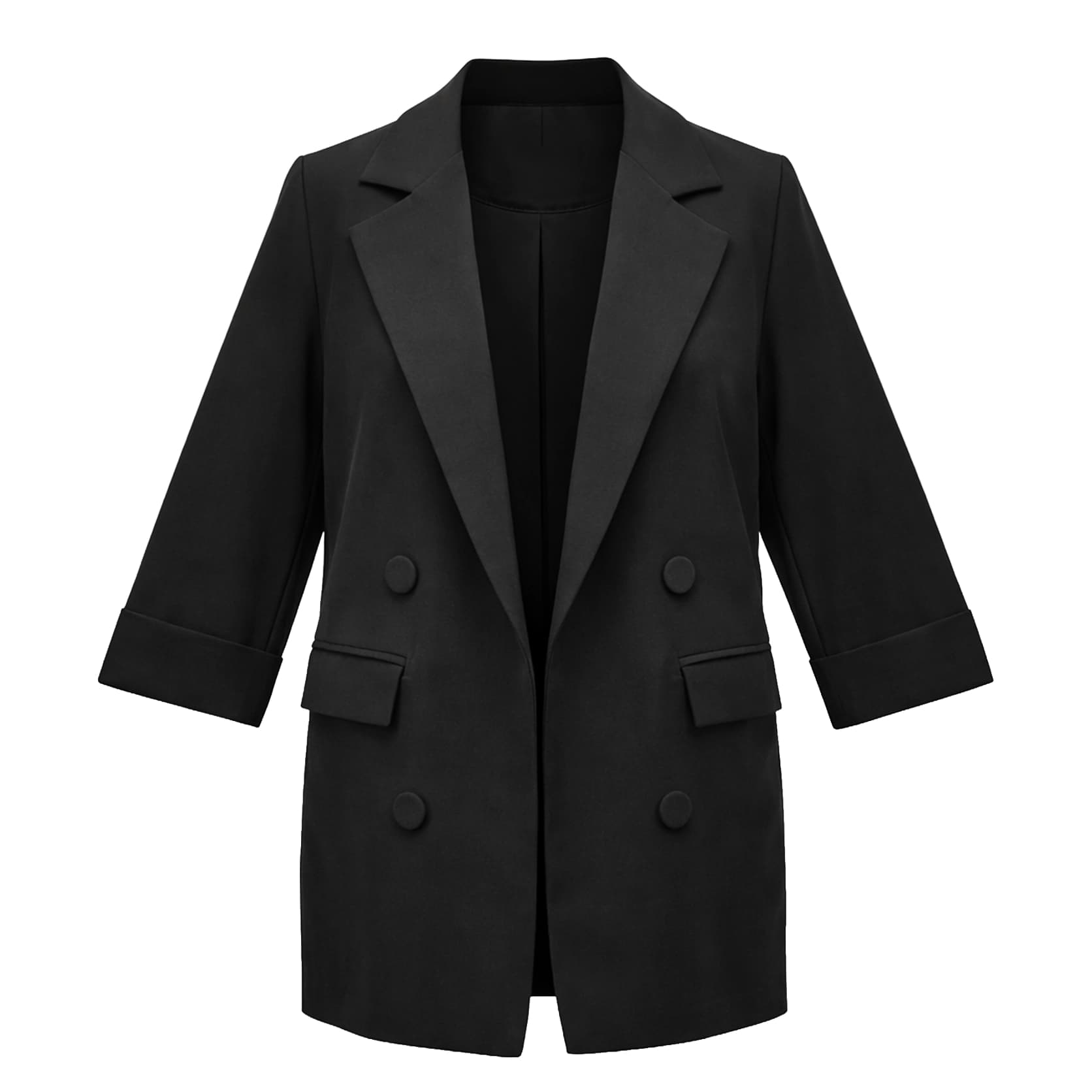 کت زنانه مازراتی مشکی یقه انگلیسی مدل 48747 — تصویر ۲