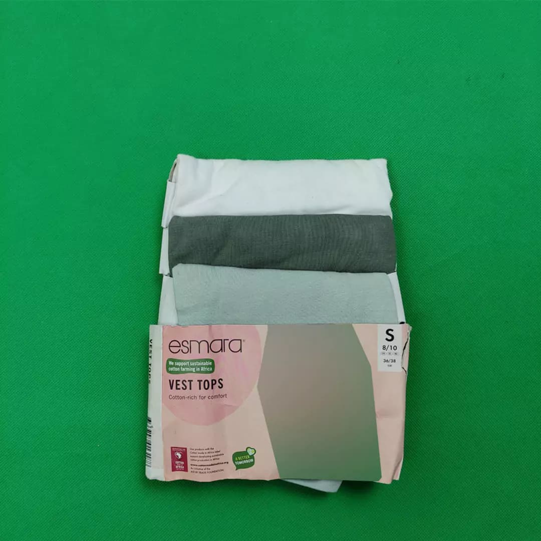 تاپ زنانه اسمارا نخی بند نازک 3 عددی سبز مدل 40541 — تصویر ۷