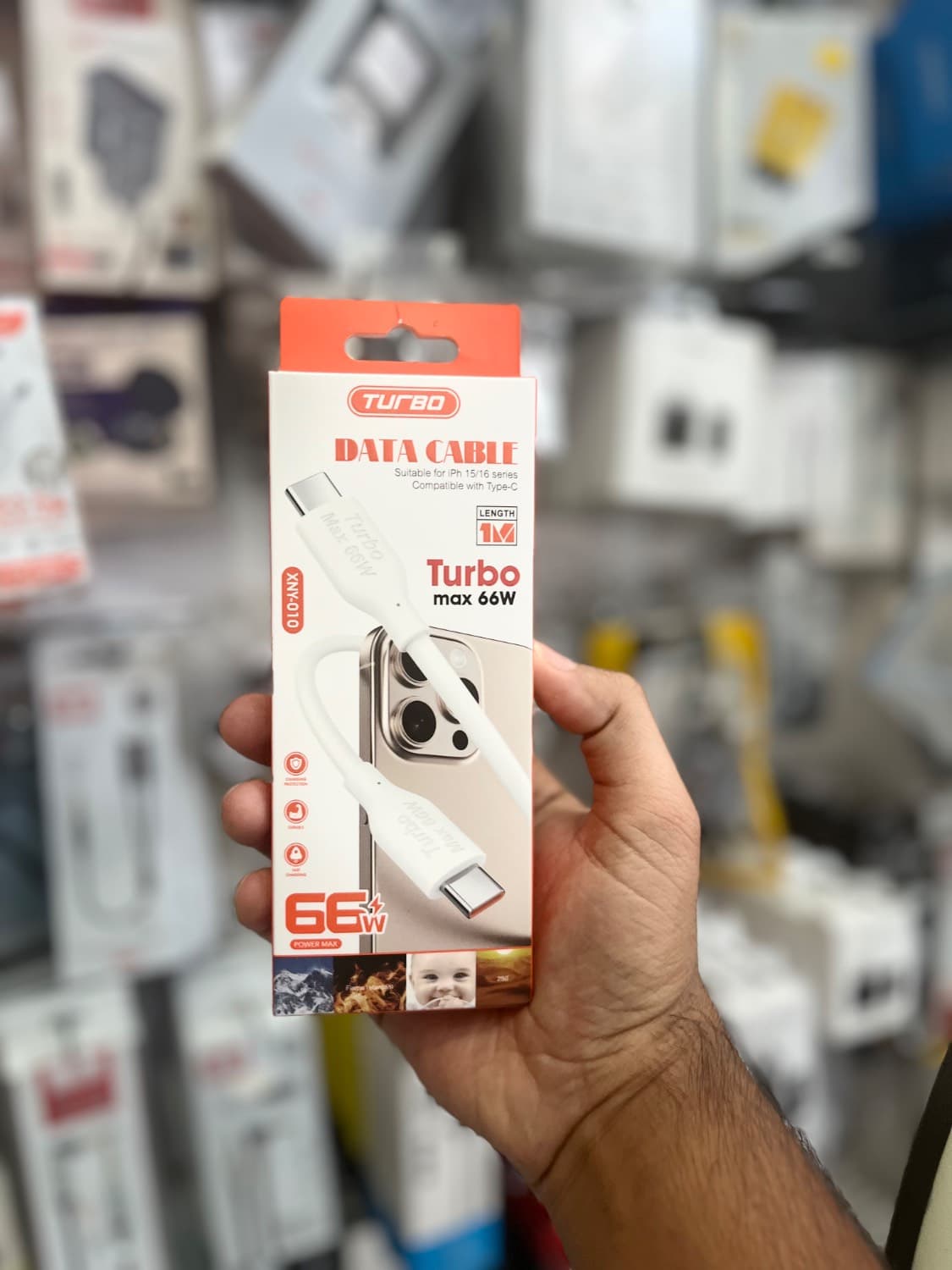 کابل تایپ سی به تایپ سی برند TURBO 66 وات