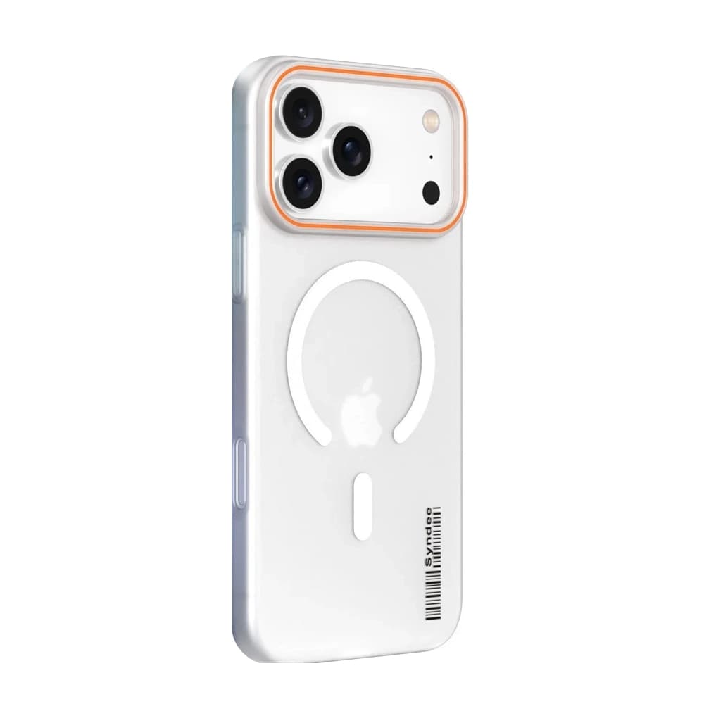 قاب گوشی iPhone 17 Pro Max آیفون Syndee مات مگ سیف Magsafe اورجینال لنز برجسته سفید — تصویر ۴