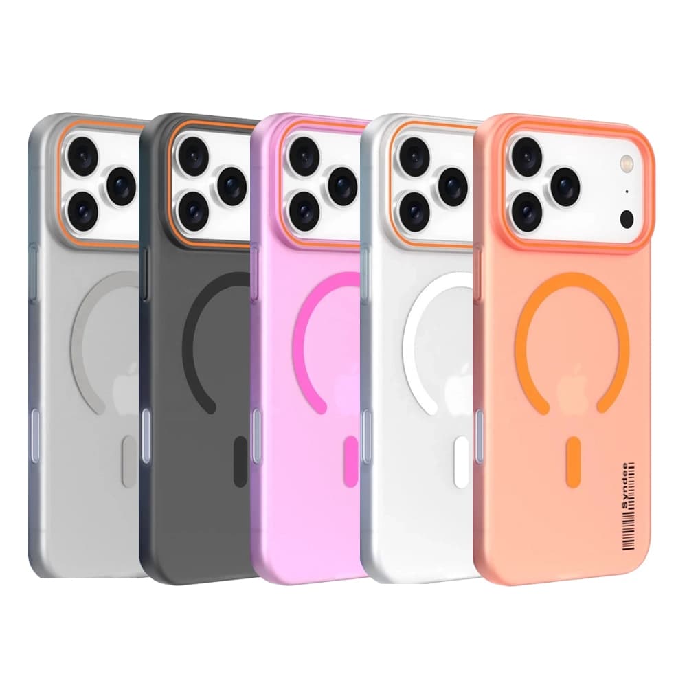 قاب گوشی iPhone 17 Pro Max آیفون Syndee مات مگ سیف Magsafe اورجینال لنز برجسته سفید — تصویر ۲