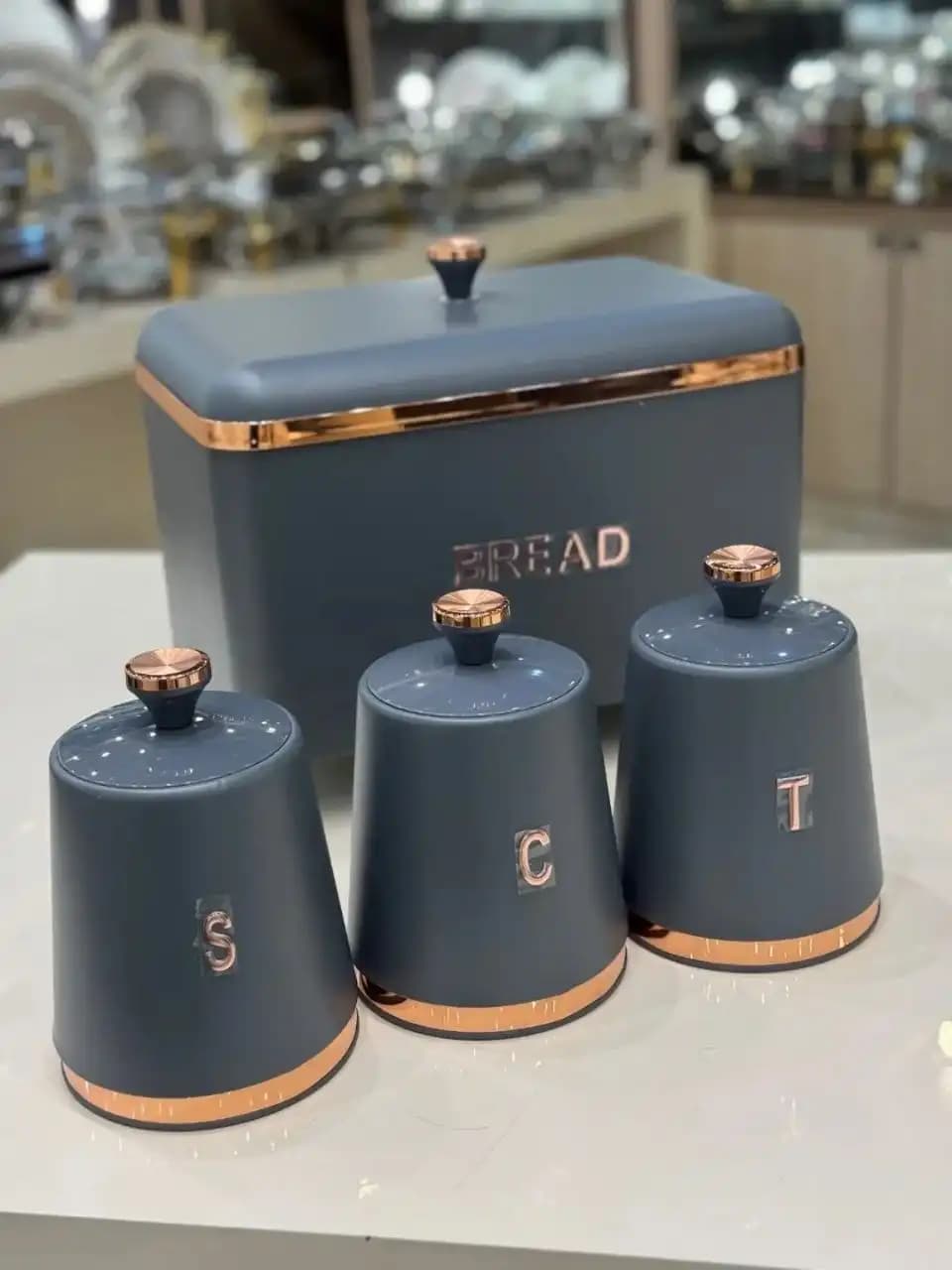 ست باکس نان و بانکه ۴ پارچه طرح اسمگ Smeg Style — تصویر ۲