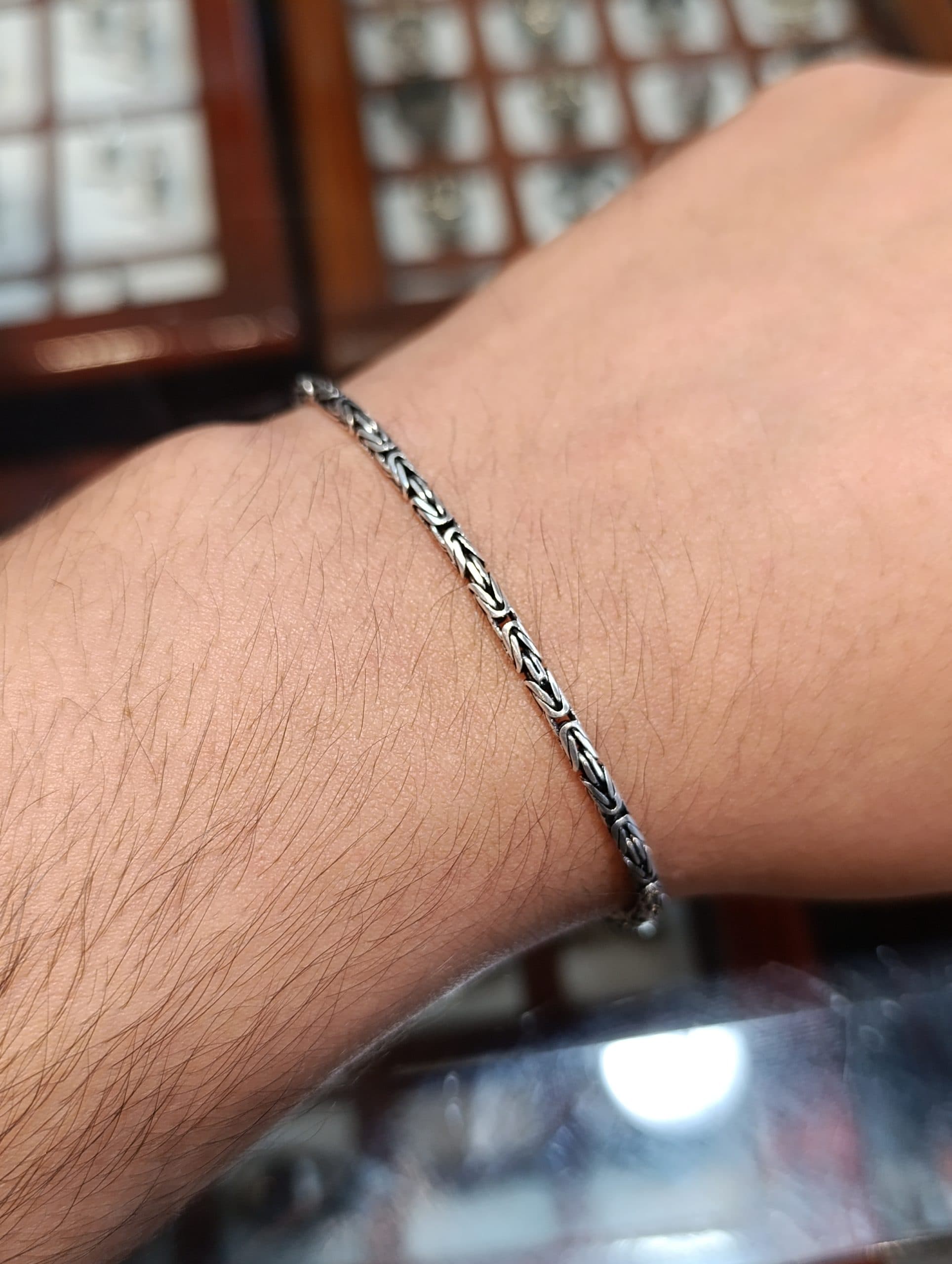 دستبند نقره مردانه مدل کرال – کد B1137 — تصویر ۲