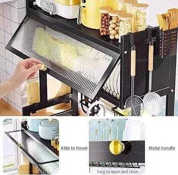 آبچکان و نظمدهنده دو طبقه دربدار بالای سینک (Black Edition) – مدل لوکس ضدزنگ — تصویر ۴