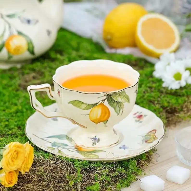 ست فنجان سرامیکی مدل لیمون وینتیج