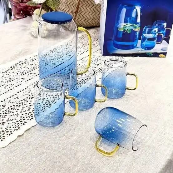 ست پارچ و لیوان هفترنگ آبی لیمویی — تصویر ۵