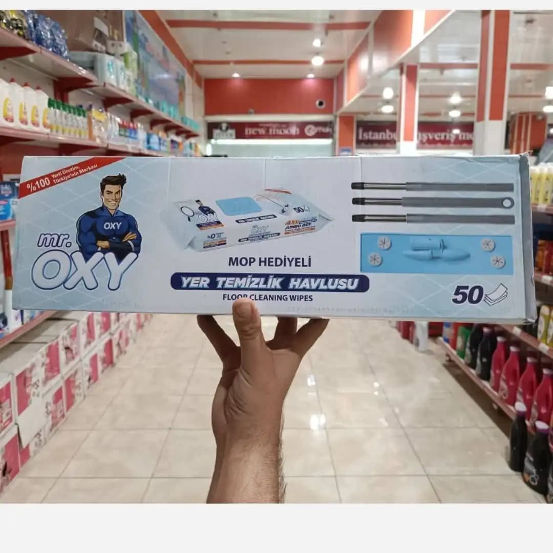 ست تی دسته دار و دستمال مرطوب مستر اوکسی — تصویر ۲