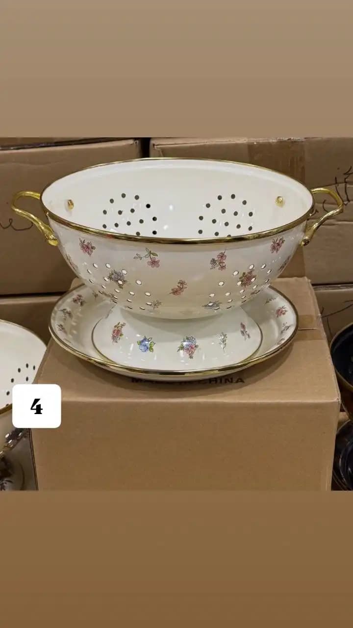ست آبکش و سینی طرح گل — تصویر ۵