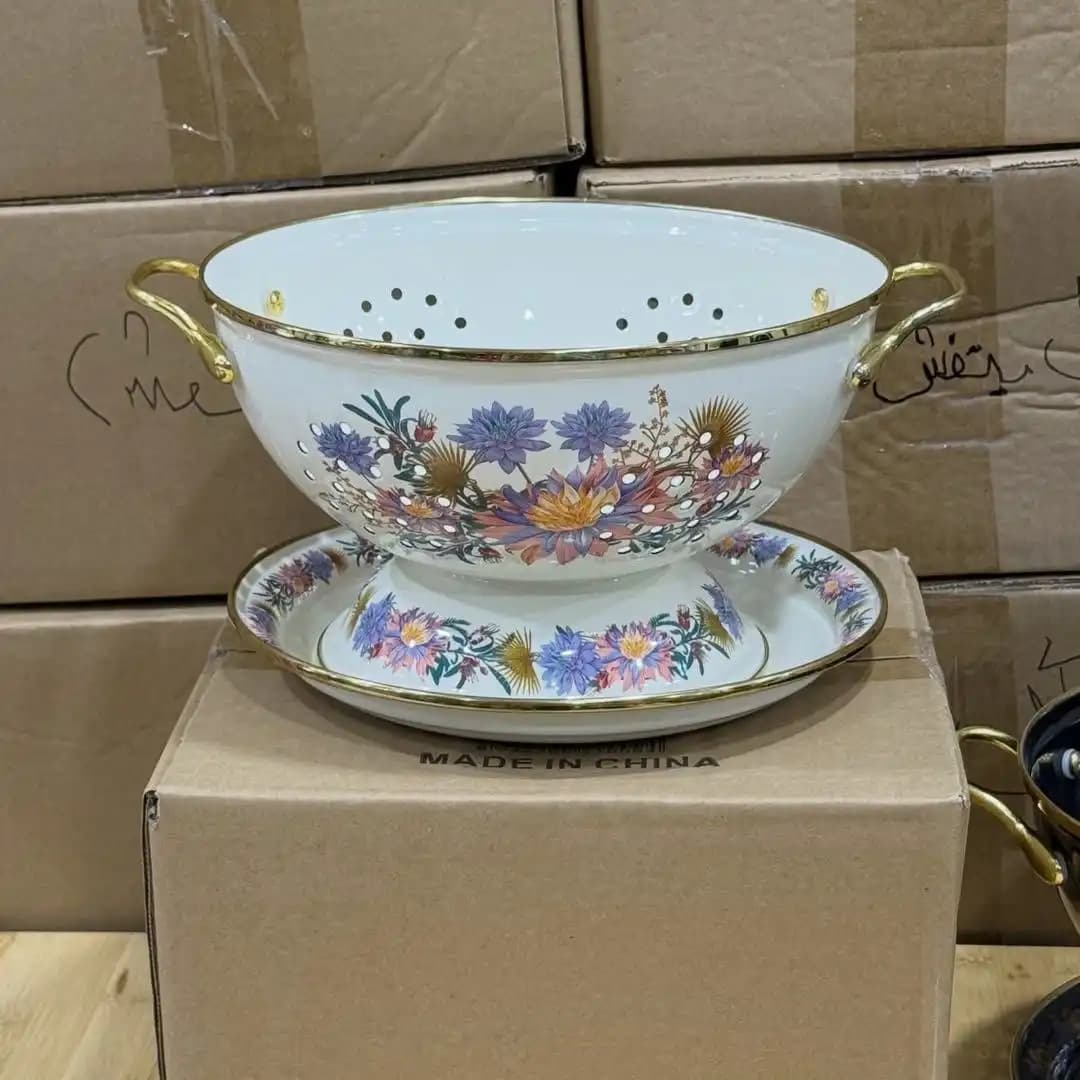 ست آبکش و سینی طرح گل