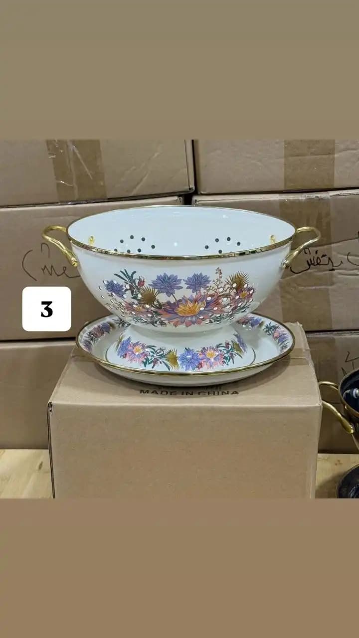 ست آبکش و سینی طرح گل — تصویر ۶