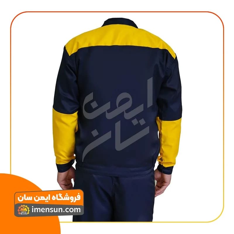 لباس کار سیلوری مشکی زرد (آستردار) — تصویر ۲