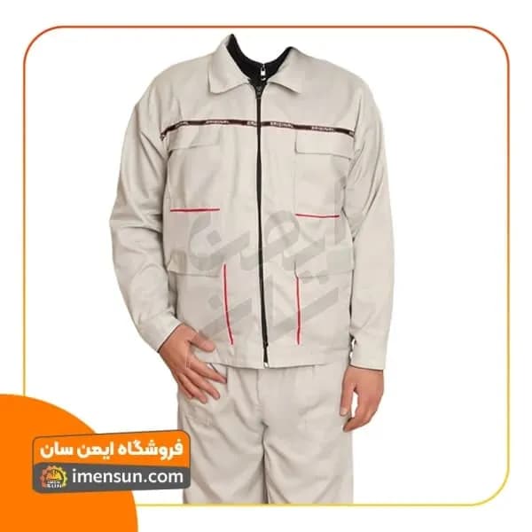 لباس کار اورجینال استخوانی (آستردار) (جامبو سایز)