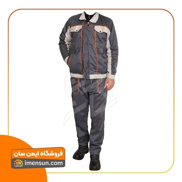 لباس کار بوفالو طوسی (جامبو سایز) — تصویر ۳
