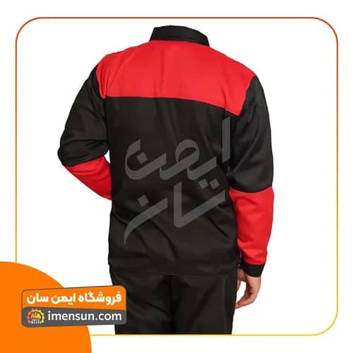 لباس کار سیلوری مشکی قرمز (آستردار) (جامبو سایز) — تصویر ۲