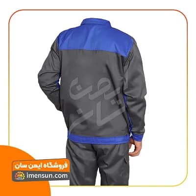لباس کار بوفالو طوسی آبی (جامبو سایز) — تصویر ۲