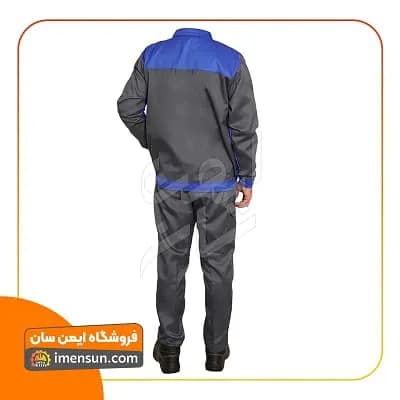 لباس کار بوفالو طوسی آبی (جامبو سایز) — تصویر ۴