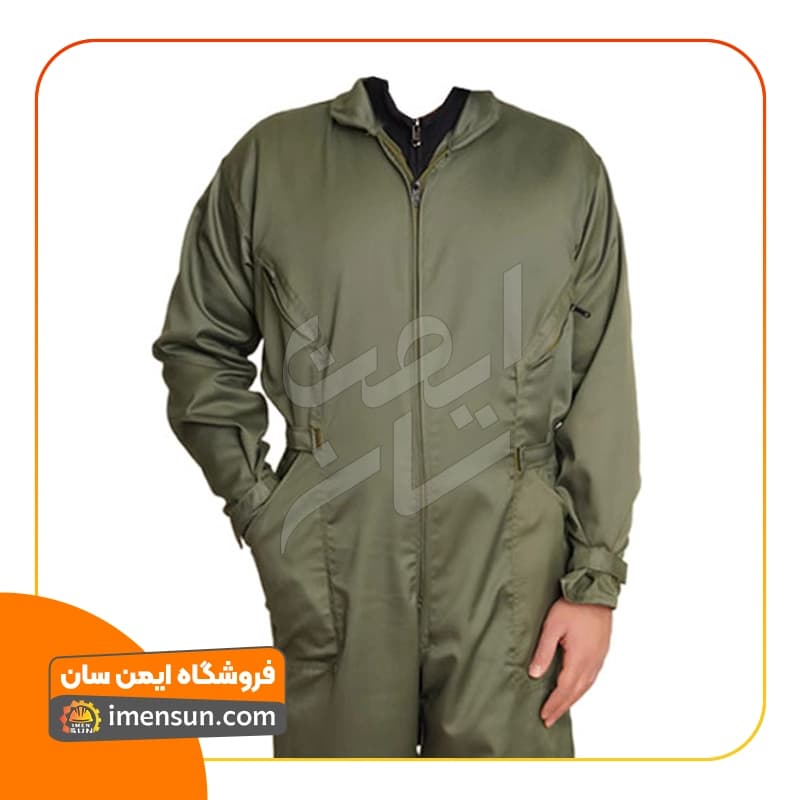لباس کار یکسره مدل خلبانی سبز