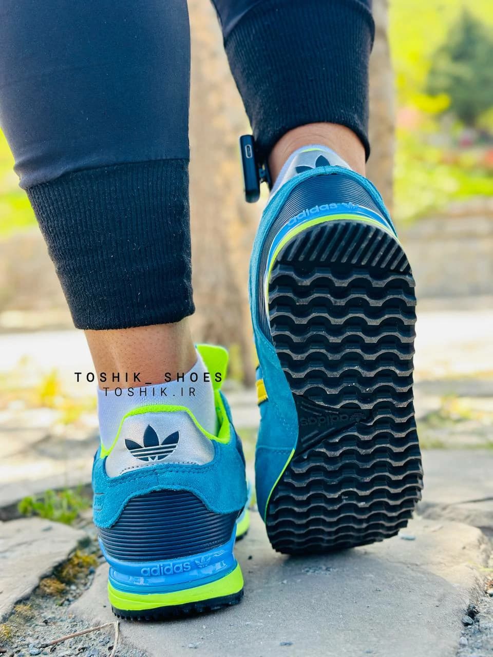 کفش آدیداس zx 750 رنگ سبزآبی — تصویر ۸