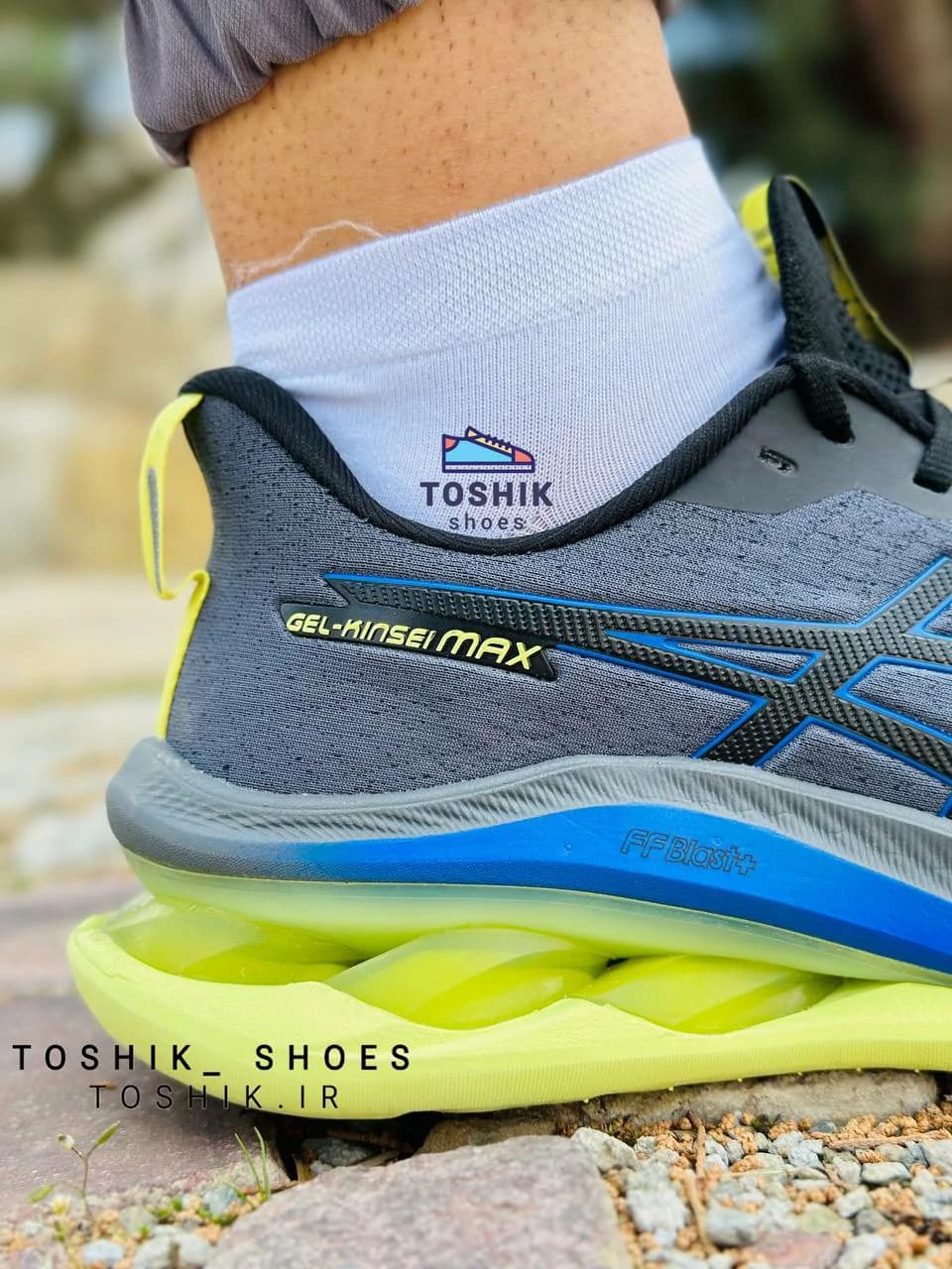 کفش اسیکس ژل کینسی مکس Asics GEL-KINSEI MAX طوسی سبز — تصویر ۹