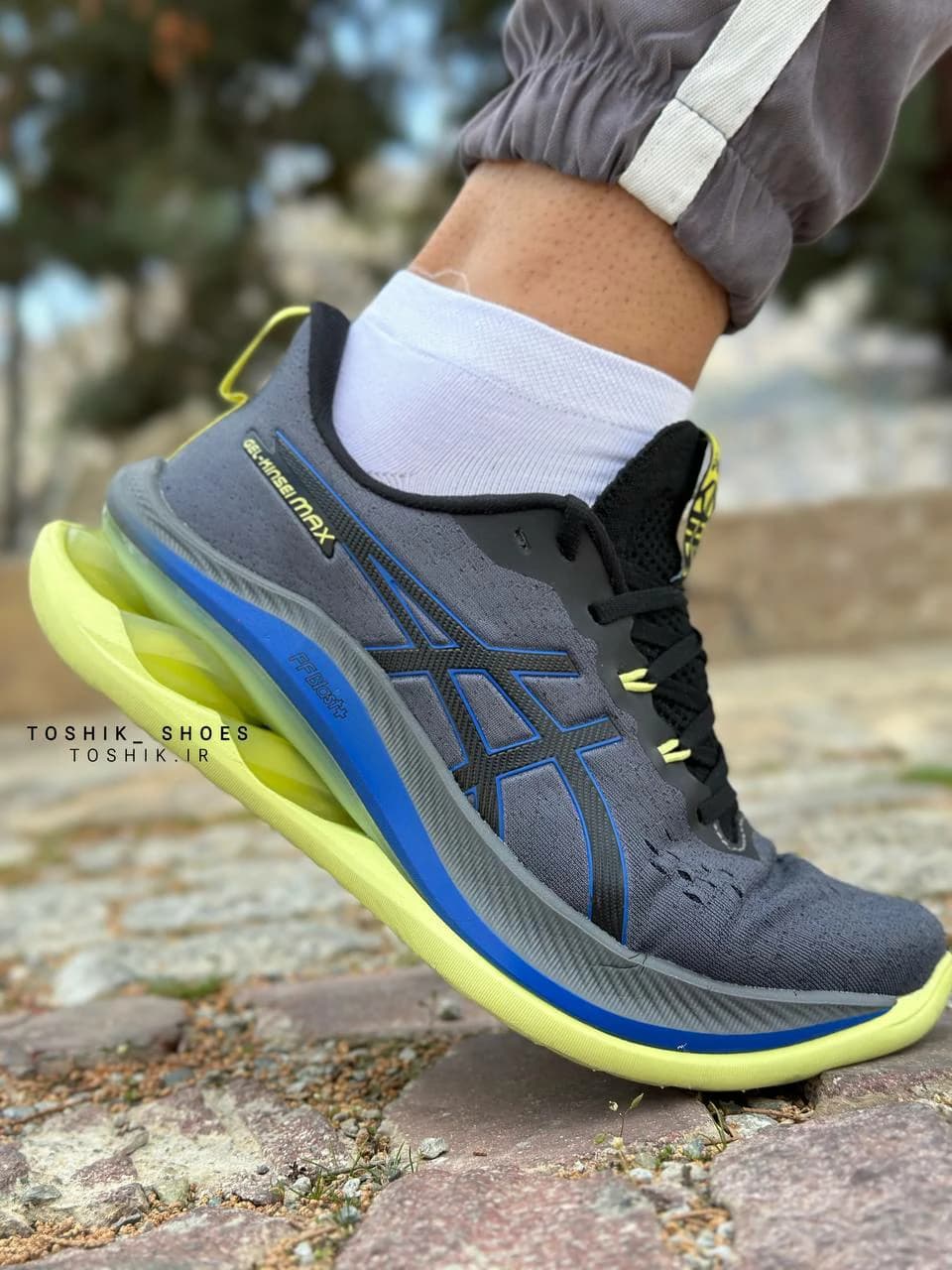 کفش اسیکس ژل کینسی مکس Asics GEL-KINSEI MAX طوسی سبز — تصویر ۳