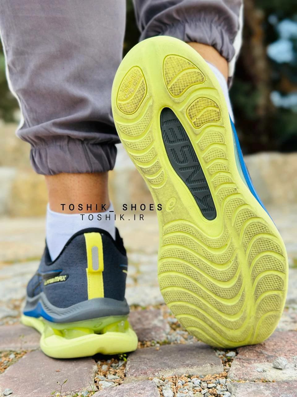 کفش اسیکس ژل کینسی مکس Asics GEL-KINSEI MAX طوسی سبز — تصویر ۵