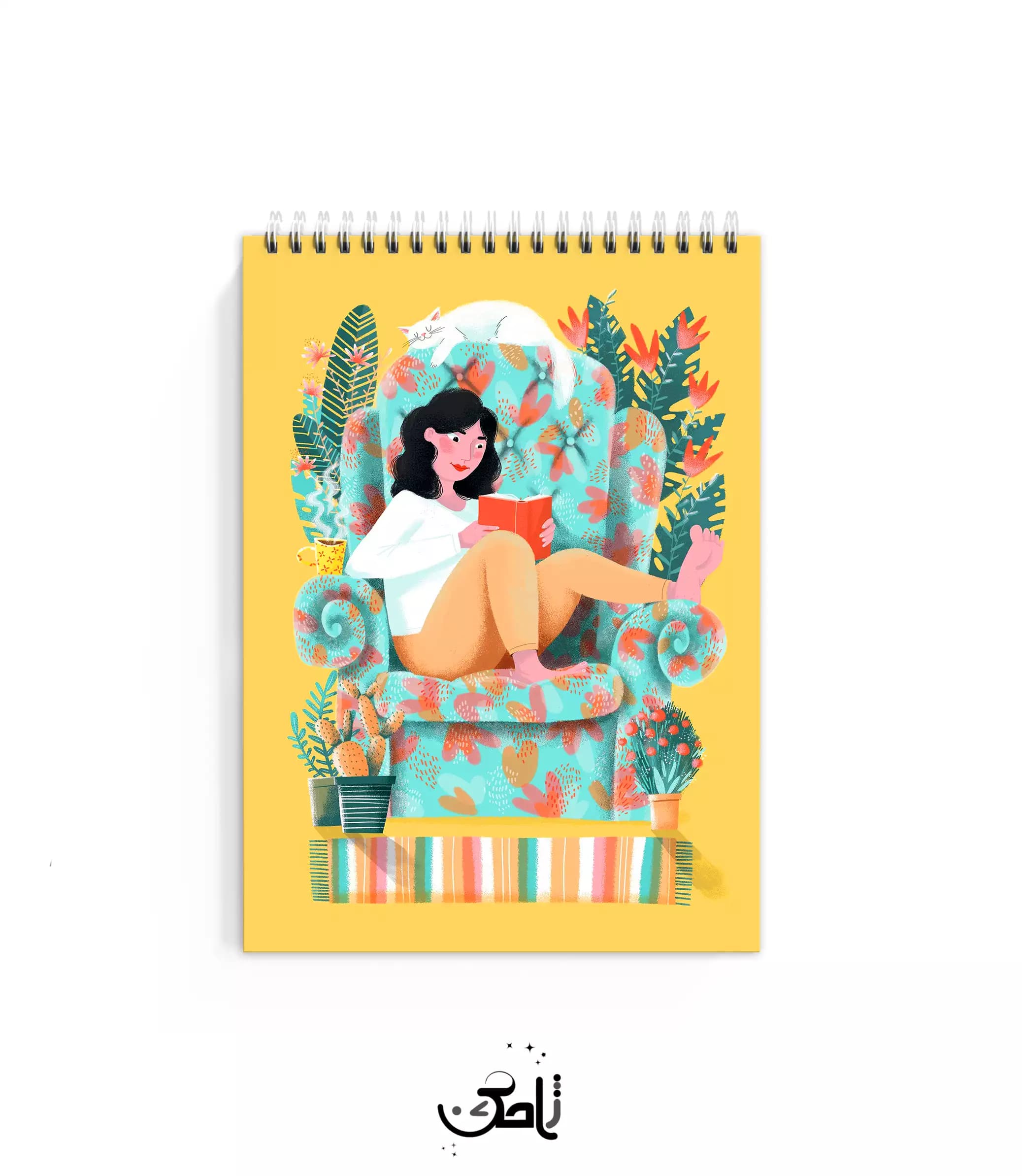 دفتر شطرنجی ژامک طرح دختر و کتاب