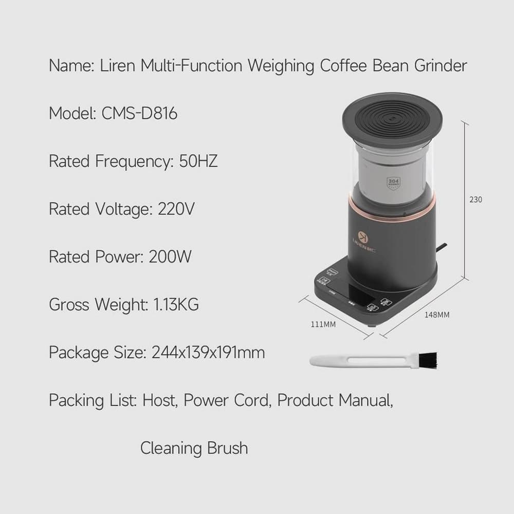 آسیاب چند منظوره دانه قهوه Liven CMS-D816 شیائومی — تصویر ۴
