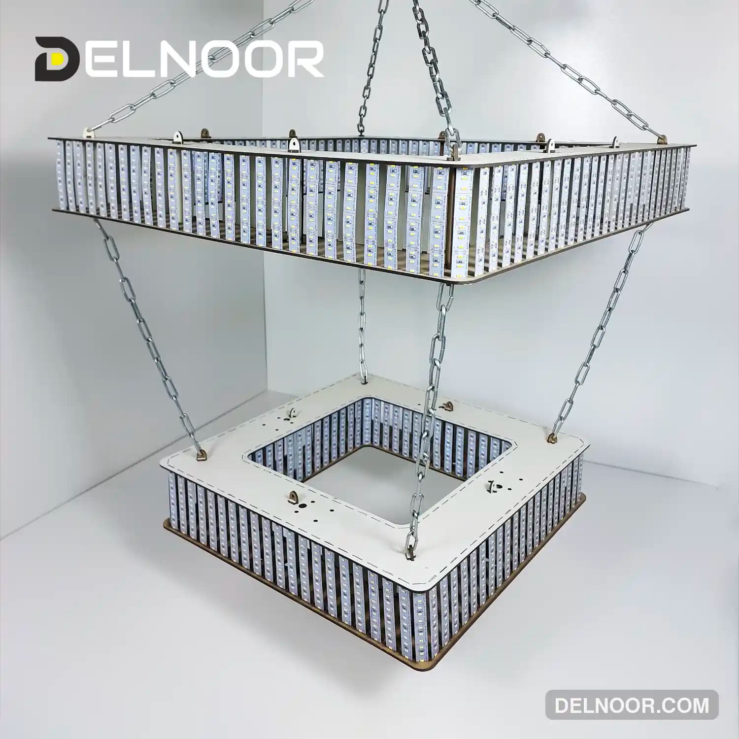 شاسی لوستر رینگ دوطبقه مربع