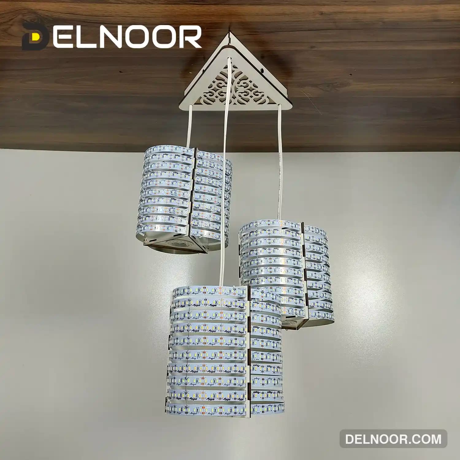 لوستر چوبی سه شعله لاوین