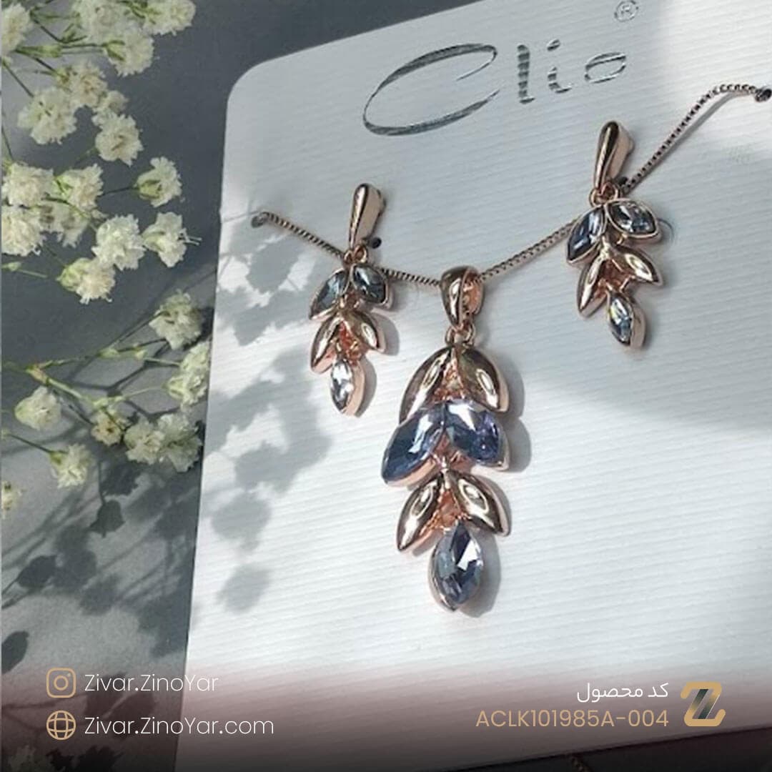 نیم ست برگ نگین سواروسکی کلیو – کد ACLK101985A-004 — تصویر ۲