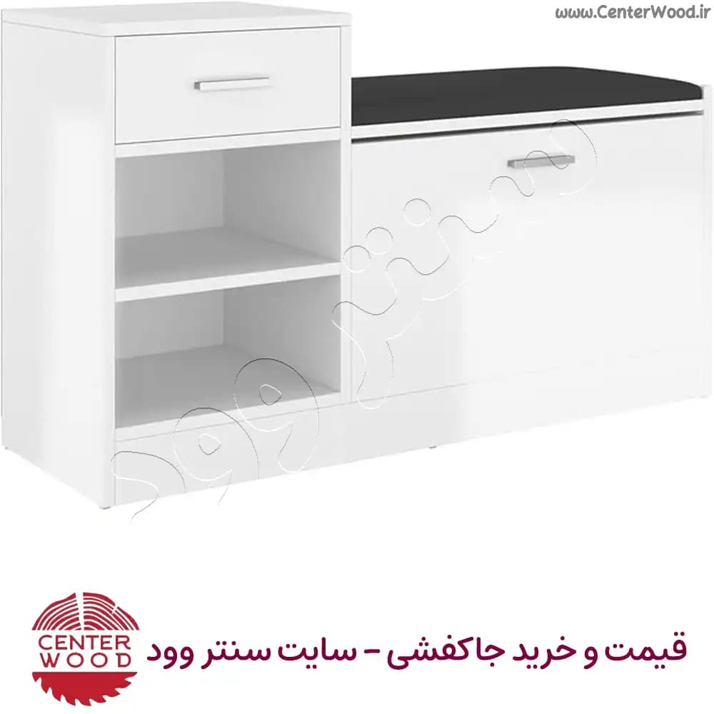 جاکفشی نشیمن دار نیمکتی داشبوردی به همراه کشو و باکس کد 2221