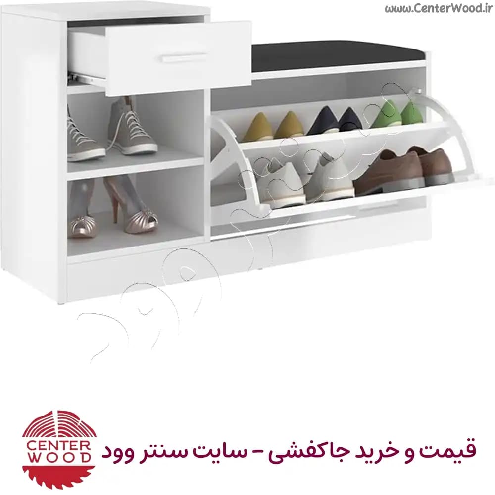 جاکفشی نشیمن دار نیمکتی داشبوردی به همراه کشو و باکس کد 2221 — تصویر ۲