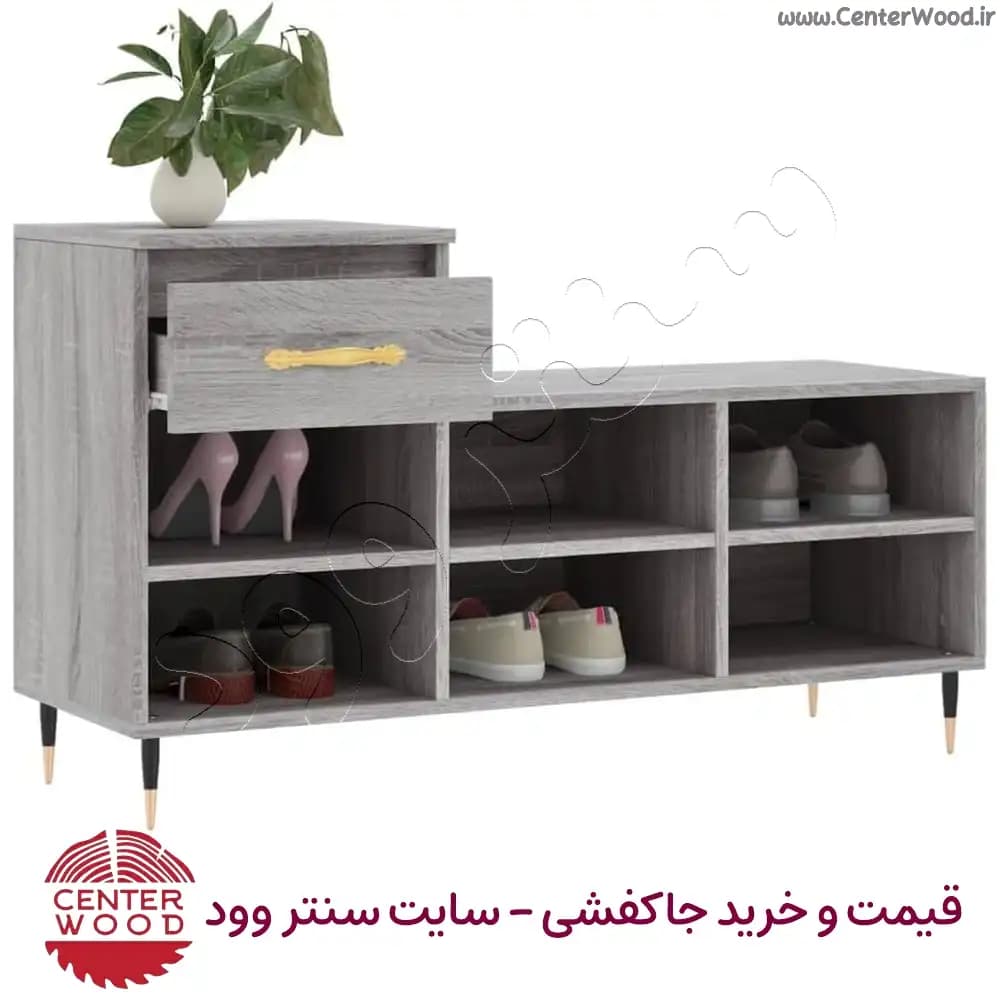 جاکفشی ساده کشو دار نیمکتی کد 2213 — تصویر ۴