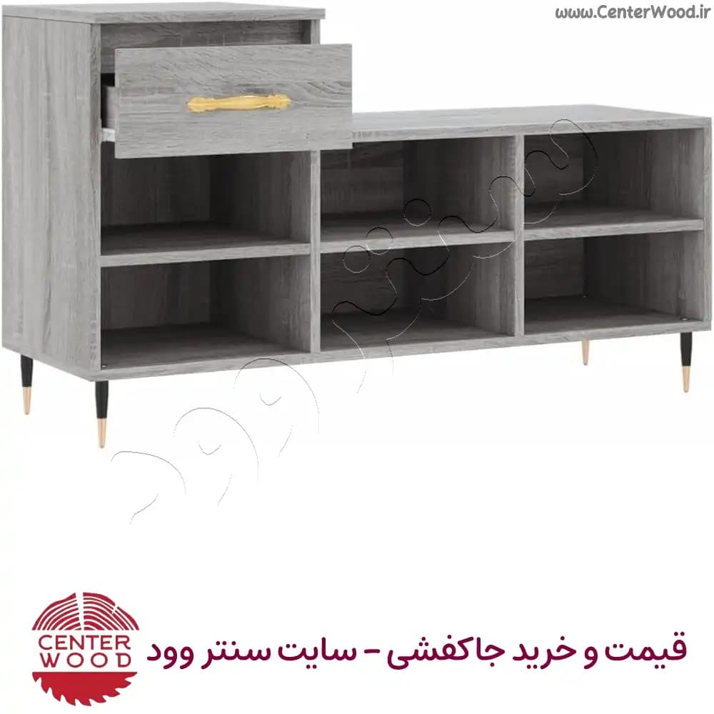 جاکفشی ساده کشو دار نیمکتی کد 2213 — تصویر ۳