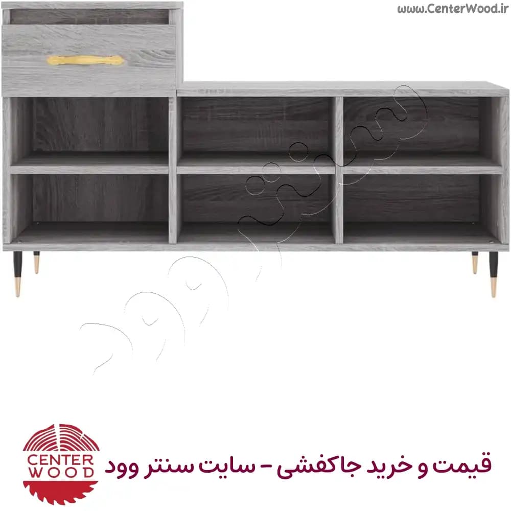 جاکفشی ساده کشو دار نیمکتی کد 2213 — تصویر ۲