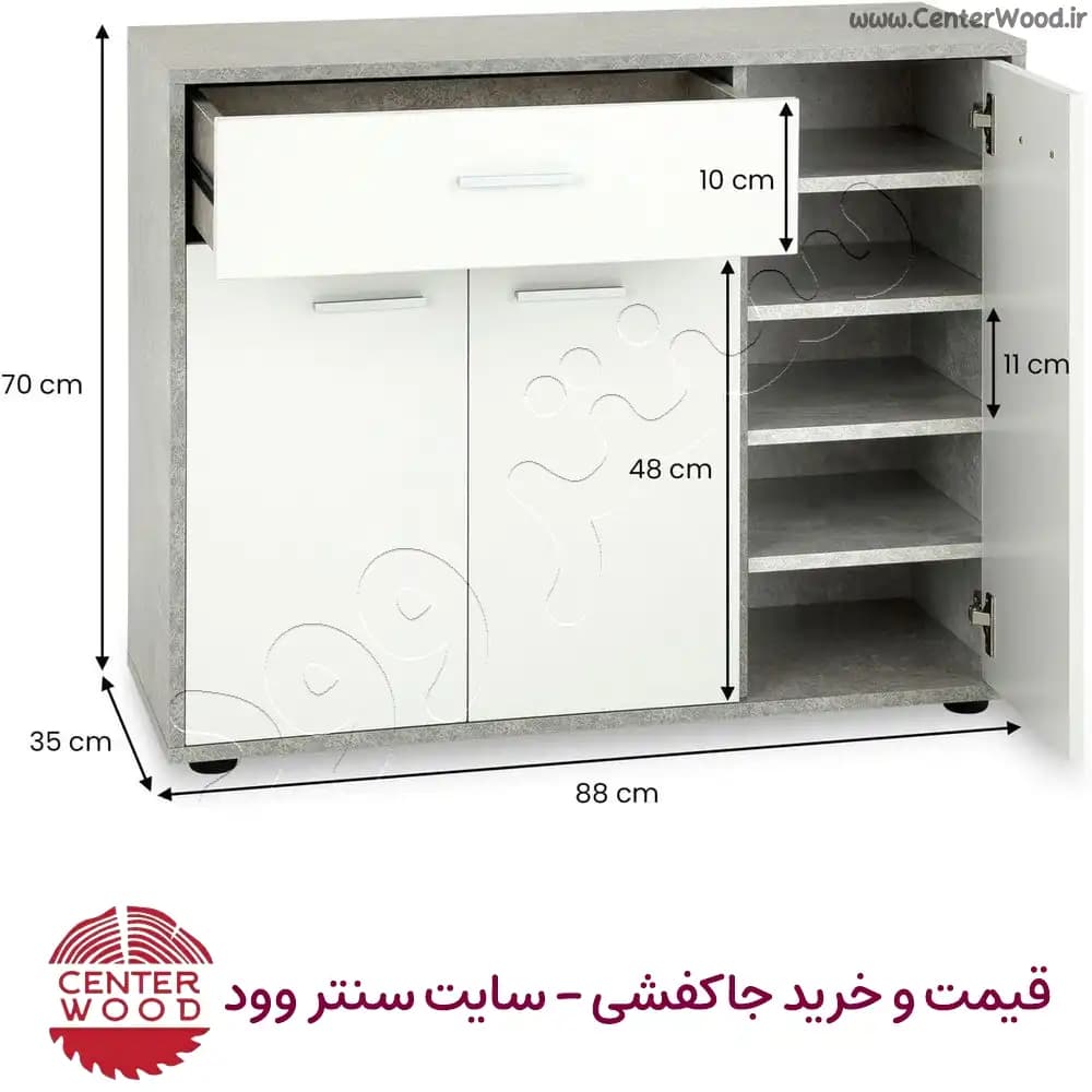 جاکفشی کابینتی پنج طبقه کشو دار کد 2209 — تصویر ۳