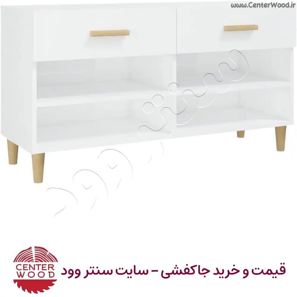 جاکفشی نیمکتی ساده با دو کشو کد 2211