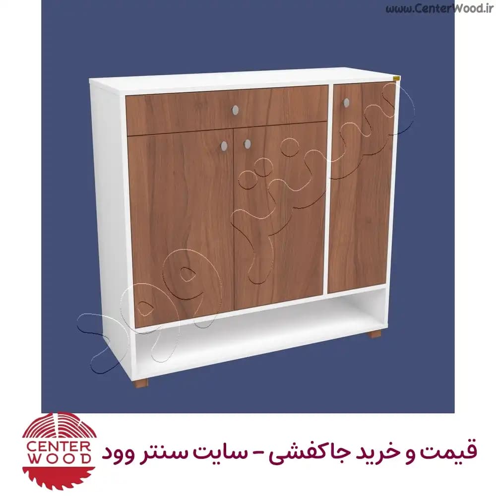 جاکفشی سه طبقه درب کابینتی تک کشو با یک باکس دار کد 2245