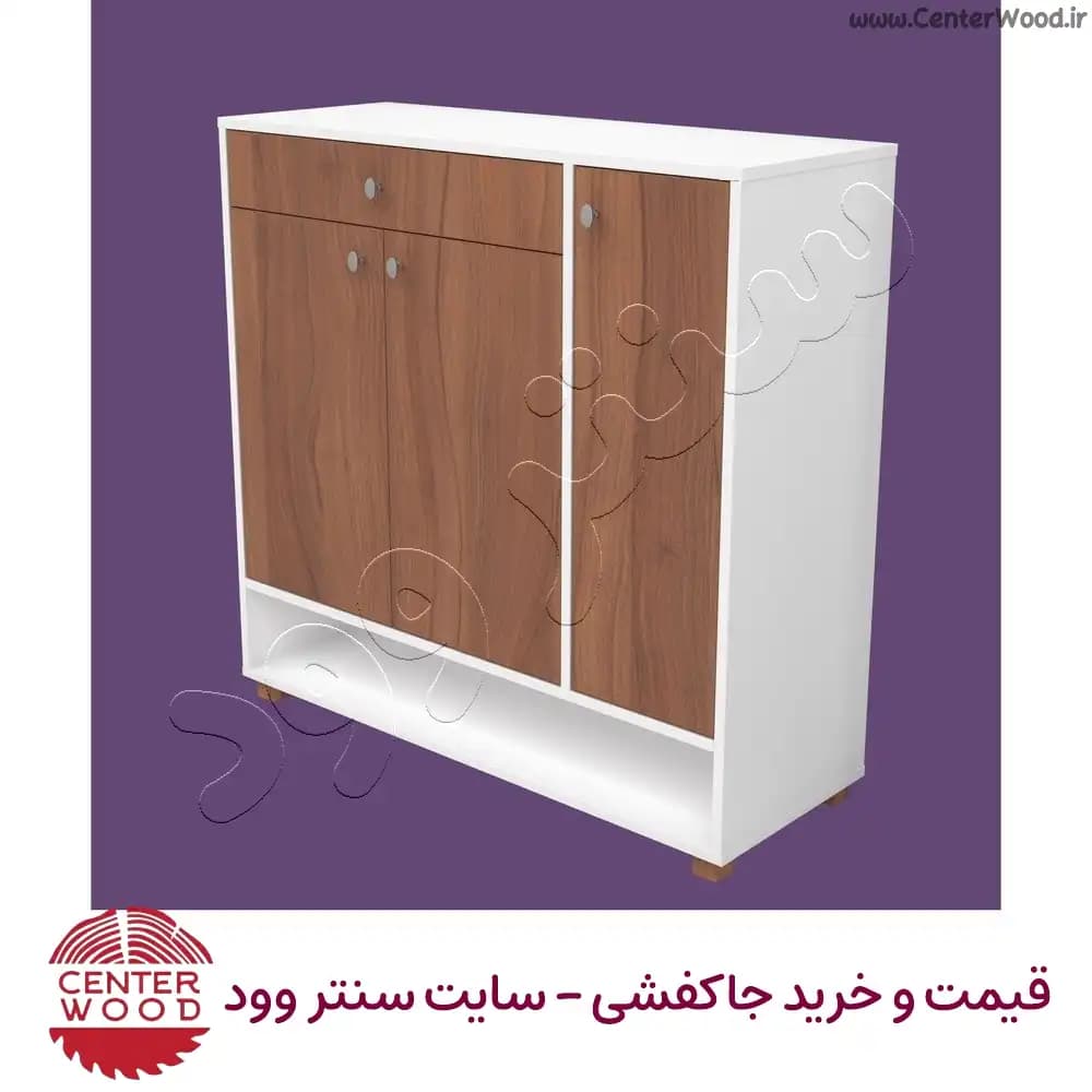 جاکفشی سه طبقه درب کابینتی تک کشو با یک باکس دار کد 2245 — تصویر ۳