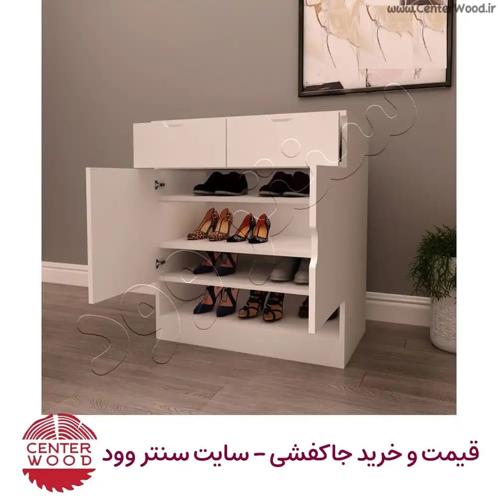 جاکفشی 4 طبقه درب کابینتی به همراه 2 کشو باکس دار کد 2243 — تصویر ۵