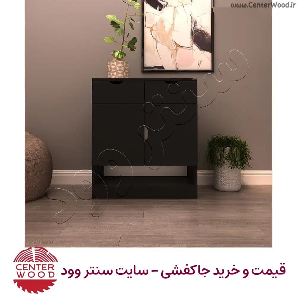 جاکفشی 4 طبقه درب کابینتی به همراه 2 کشو باکس دار کد 2243 — تصویر ۲